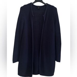 Ann Taylor Factory Open Front Cardigan Sweater Ladies Size Medium Navy Blue
